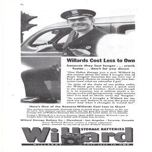 1936 Willard Storage Batteries Cost Less To Own Vintage Magazine Print Ad/Poster